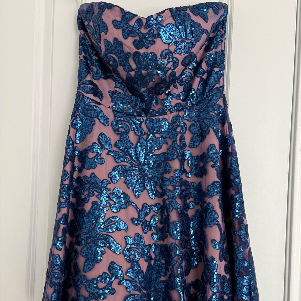 Gianni Bini Elegant Blue and Nude strapless Dress